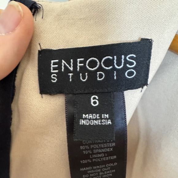 Enfocus Studio Women's Sleeveless Dress Blue 6 Knee Length Lace Bodice Formal - Picture 7 of 14